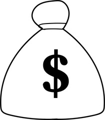 money bag icon vector