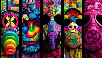 Fototapeta premium people with gas masks