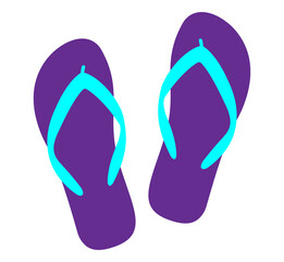 Colorful Flip Flops Illustration on White Background
