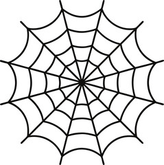 Obraz premium Black spider web isolated on transparent background