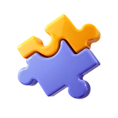 Obraz premium 3d puzzle piece. Plastic cartoon style icon 