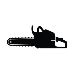 elegant modern detailed professional high quality Silhouette of a Chainsaw in a Simple Black and White Design