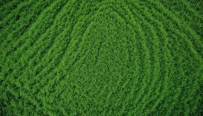 Green textured background presents a concentric organic pattern with repeating elements