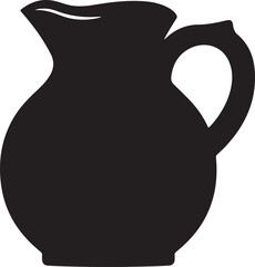 Classic Jug Silhouette – Bold Black Vector Design for Kitchenware & Drink Graphics