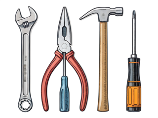 Mechanic tools set isolated on AI generated by PNG