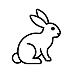 Obraz premium Simple outline of a rabbit sitting in a neutral style 