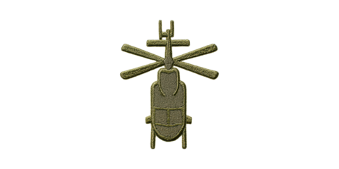 Embroidered Military Helicopter Patch. Aviation And Tactical Gear Design Isolated On Transparent Background