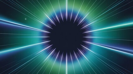 Blue and Green Light Streaks Tunnel Effect abstract
