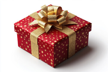 Obraz premium Luxury Gift Box with Shiny Golden Ribbon and Transparent Cutout