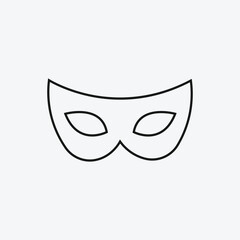 Minimalist Masquerade Mask Line Art Icon, Simple Eye Mask Outline, Modern Vector Graphic for Party, Mystery, and Costume Design.