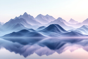 Fototapeta premium Tranquil Abstract Nature Scene with Undulating Peaks and Valleys