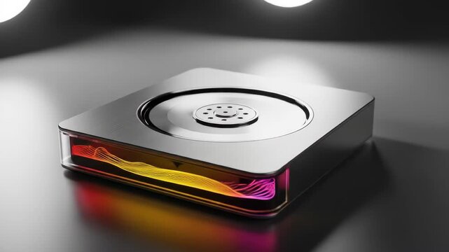 Futuristic Data Storage Device with Dynamic Light Effects