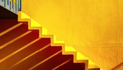 red and yellow stairs