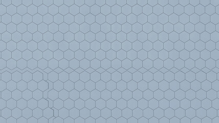 Light blue background with a repeating hexagonal pattern.
