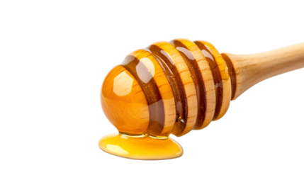 A honeycomb is shown with a wooden stick