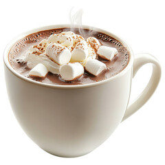 Cozy Cup of Comfort: A steaming mug of rich hot chocolate, topped with fluffy marshmallows and whipped cream, embodies warmth, indulgence, and sweet satisfaction. 