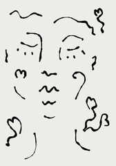  line art female face drawing 