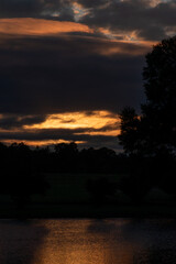 sunset over the lake