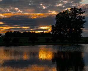 sunset over the lake