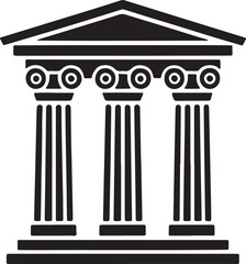 Obraz premium Greek Temple Icon Illustration for Ancient Architecture and Historical Landmark Vector