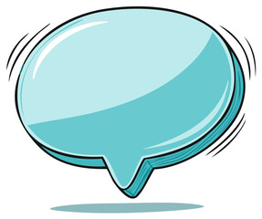 Teal Speech Bubble Comic Style Communication Concept Idea Message Design