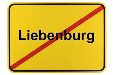 Illustration eines Ortsschildes der Gemeinde Liebenburg in Niedersachsen	