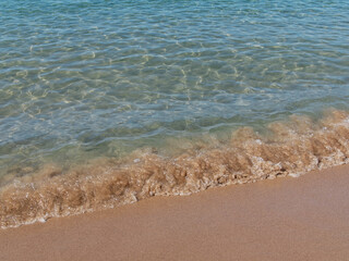 Sea waves on the beach. Cannes, French Riviera, France