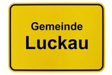 Illustration eines Ortsschildes der Gemeinde Luckau in Niedersachsen	