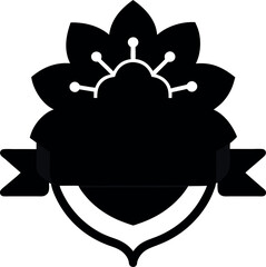 Black and white insect shield vector with wings silhouette tattoo design