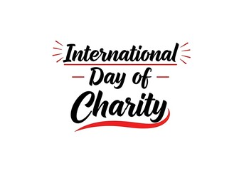 Celebrating international day of charity with a bold stylized typographic design promoting goodwill and giving