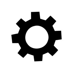 Black gear cogwheel icon silhouette