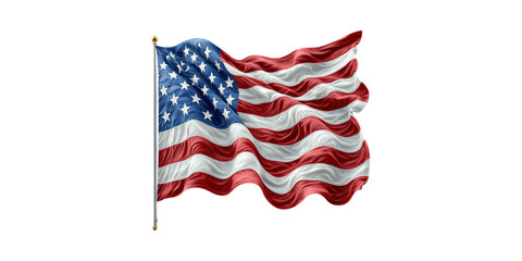Obraz premium Waving American Flag. Symbol Of Patriotism And National Pride Isolated On Transparent Background