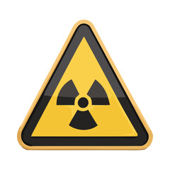 Yellow triangle radiation warning symbol with black border