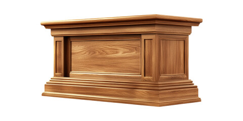 Wooden Podium With Classic Design. Ideal For Speeches And Presentations In Formal Settings Isolated On Transparent Background