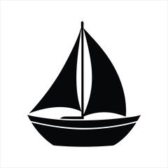 Black Sailboat Silhouette for Marine Projects