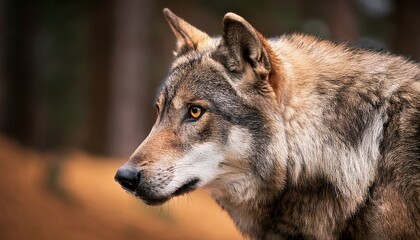 Obraz premium gray wolf canis lupus generative ai