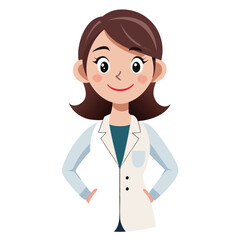 Friendly Female Doctor with Hands in Pockets Confidently Smiling Ready to Help Her Patients With Their Medical Needs