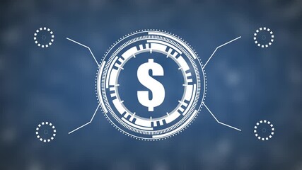 Futuristic Digital Dollar Symbol H U D Interface Element with Abstract Bokeh Background Finance - Powered by Adobe