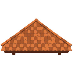 Vector illustration of roof tiles vintage style on white background