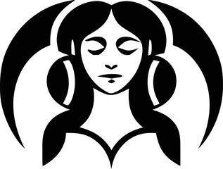 Elegant black silhouette of a woman's face logo vector, perfect for beauty salon branding, cosmetics packaging, and feminine fashion designs.

