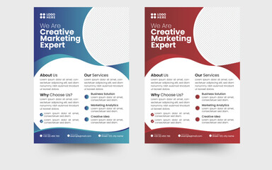 
a bundle of 3 templates of 3 different colors a4 flyer template, modern business flyer template, abstract business flyer and creative design, IT company flyer and editable vector template design.