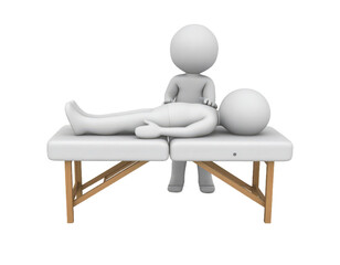 Fototapeta premium 3d illustration of a therapist massaging a patient lying on a table