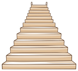Simple cartoon light brown steps ascending upwards progress concept