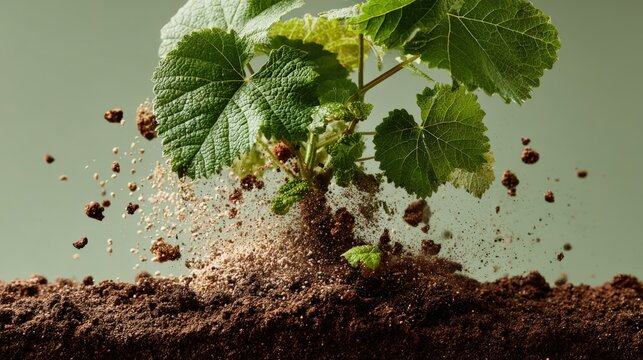Manual application of rock phosphate dust on grapevine roots for nutrient enhancement