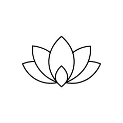 Obraz premium A simple line drawing of a lotus flower with multiple petals in a symmetrical arrangement design art on transparent background