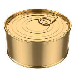 Gold Tin Can isolated on transparent background