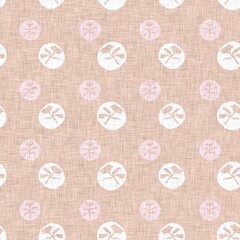 Polka dot blockprint seamless pattern. Neutral unisex whimsical style for wallpaper, backdrops and handmade print texture. All over vintage background. 