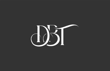 Initial DBT letter logo design. Elegant Monogram Logo Design with Decorative Elements and Typography