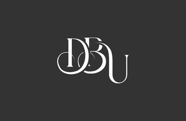 Initial DBU letter logo design. Elegant Monogram Logo Design with Decorative Elements and Typography