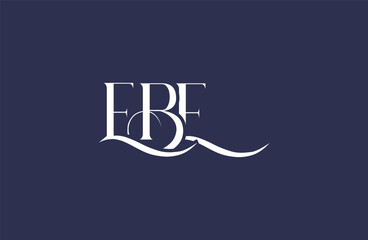 Initial EBE letter logo design. Elegant Monogram Logo Design with Decorative Elements and Typography
